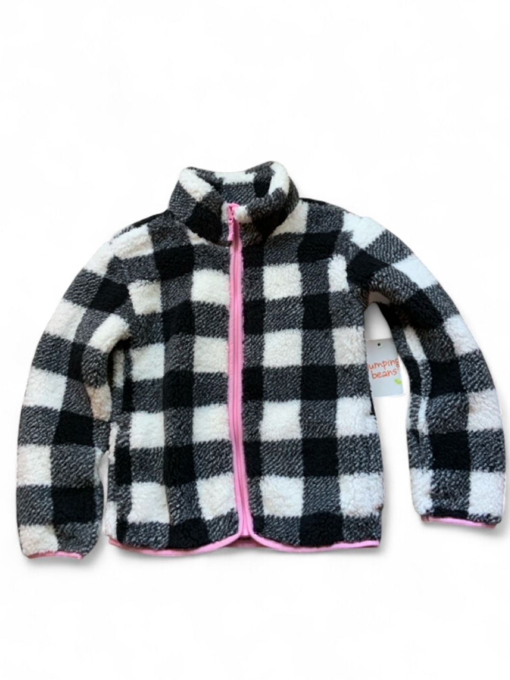 NWT📚 Jumping Beans Plaid Fleece Jacket Girls Size 7